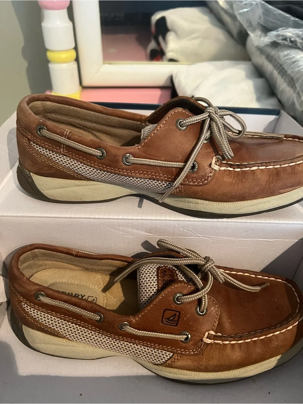 Sperry Women's 2-Eye Boat Shoes in Tan Leather
